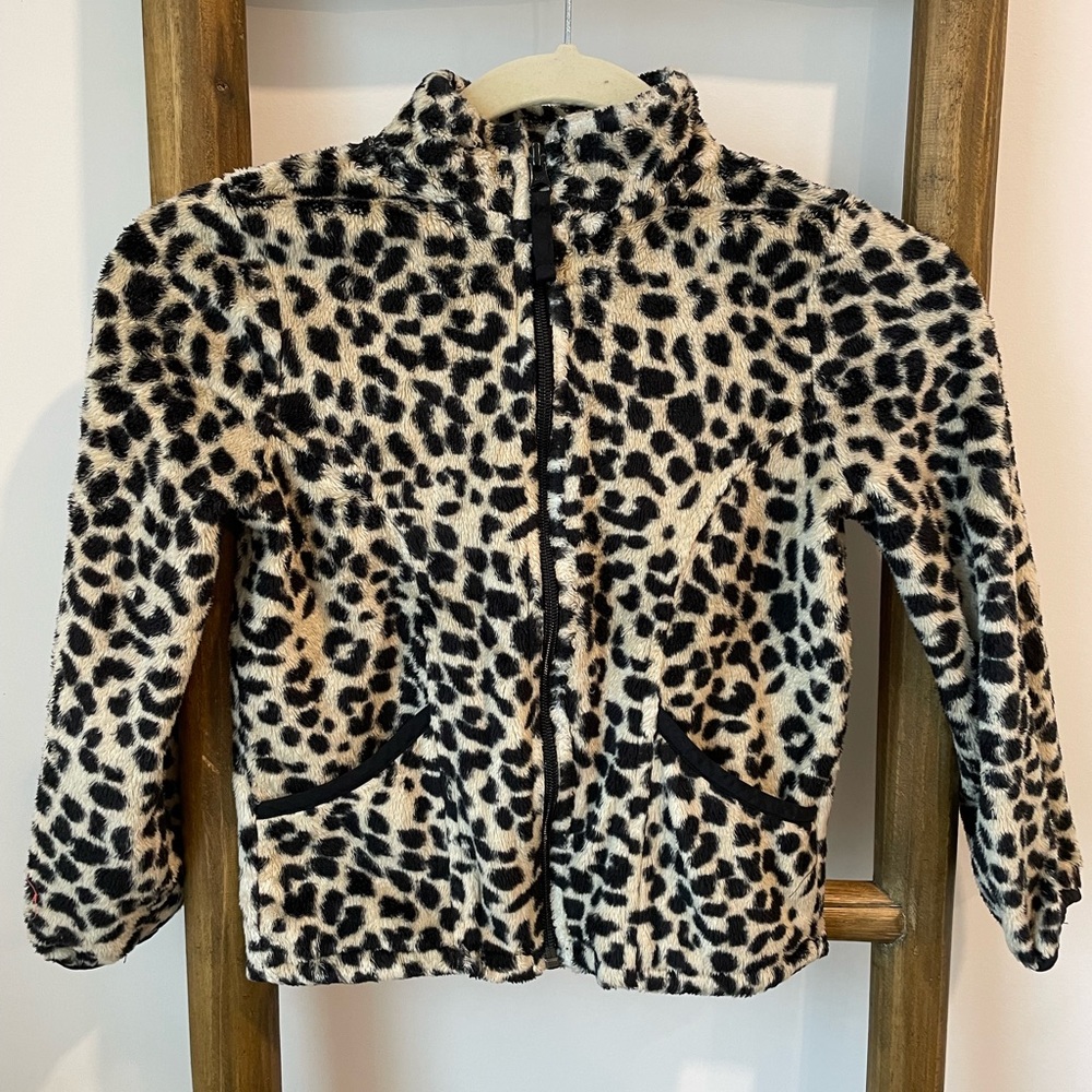 Children’s Place Leopard Print Fleece Zip up - Picture 2 of 4